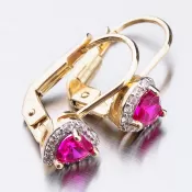 Dámske náušnice žlté zlato 585 zirkón 52GZ-8015ZCB-KL