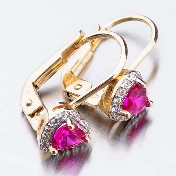 Dámske náušnice žlté zlato 585 zirkón 52GZ-8015ZCB-KL