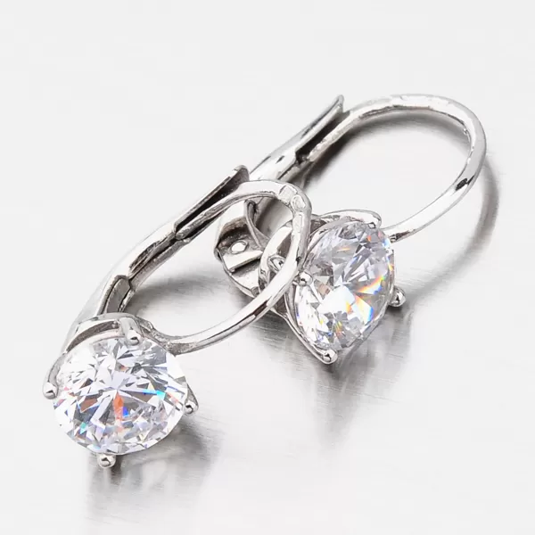 Dámske náušnice biele zlato 585 zirkón visiaci 668P-120628