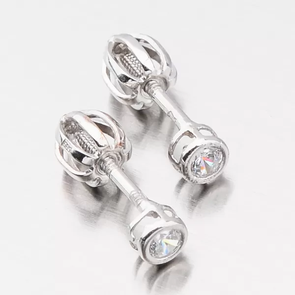 Dámske náušnice biele zlato 585 zirkón v jednoduchom dizajne 52GZ-62231B-SR