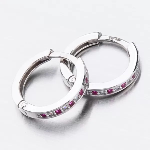 Detské náušnice biele zlato 585 zirkónové krúžky 52GZ-3344BCB