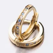 Detské náušnice žlté zlato 585 zirkónové krúžky 52GZ-3343ZMB