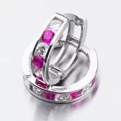 Detské náušnice biele zlato 585 kruhy so zirkónmi 52GZ-3345BCB