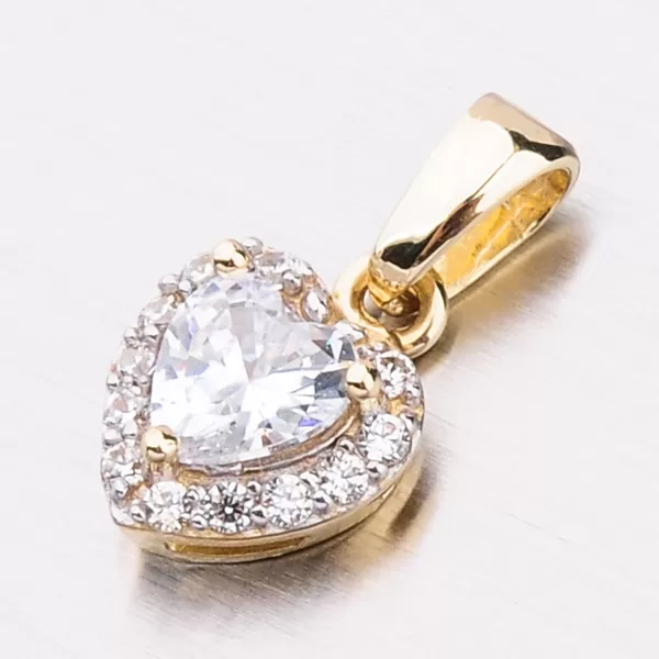 Zlaté srdce so zirkónmi 53GZ-8016ZBB