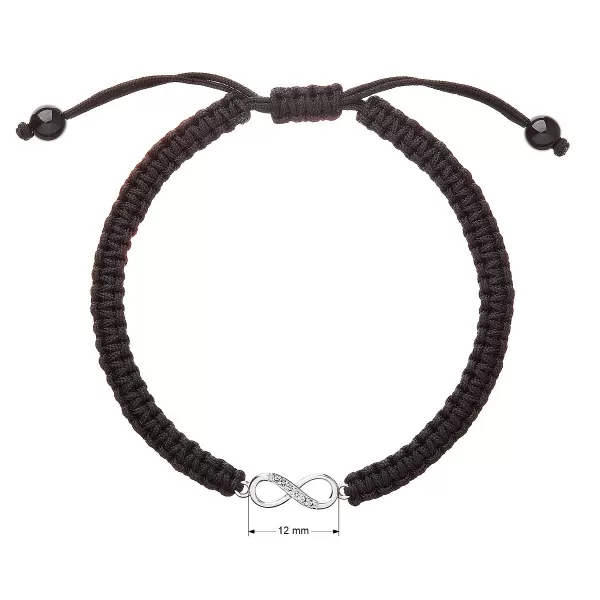 Kabbalah náramok proti uhranutiu strieborné nekonečno 13002.3 čierny