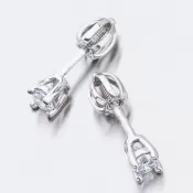 Dámske náušnice biele zlato 585 zirkón 52DZ-60129B-ZIR