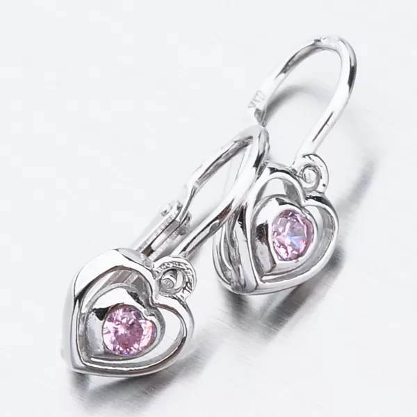 Detské náušnice biele zlato 585 zirkón 52DN-2752BR