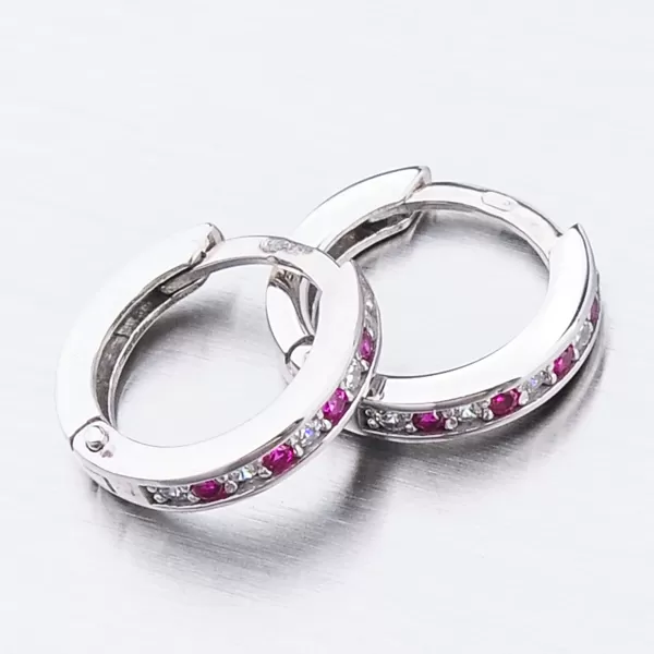 Detské náušnice biele zlato 585 kruhy so zirkónmi 52GZ-3342BCB