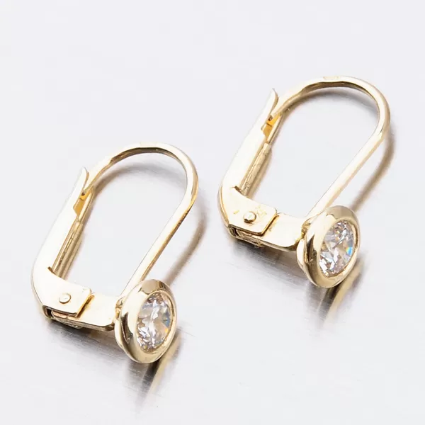 Dámske náušnice žlté zlato 585 zirkón 52DZ-8003Z-KL-ZIR