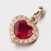 Zlaté srdce so zirkónmi 53GZ-1810ZCB