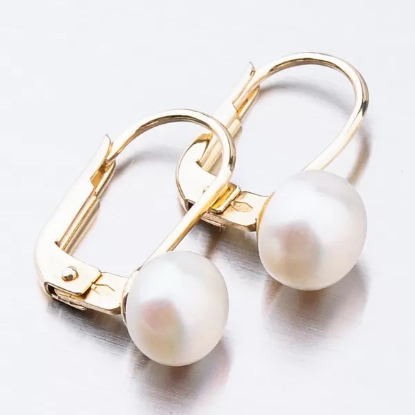 Dámske náušnice žlté zlato 585 perál visiace 52GZ-8002Z-KL