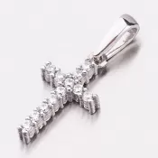 Zlatý kríž so zirkónmi z oboch strán 53DZ-60100B-ZIR