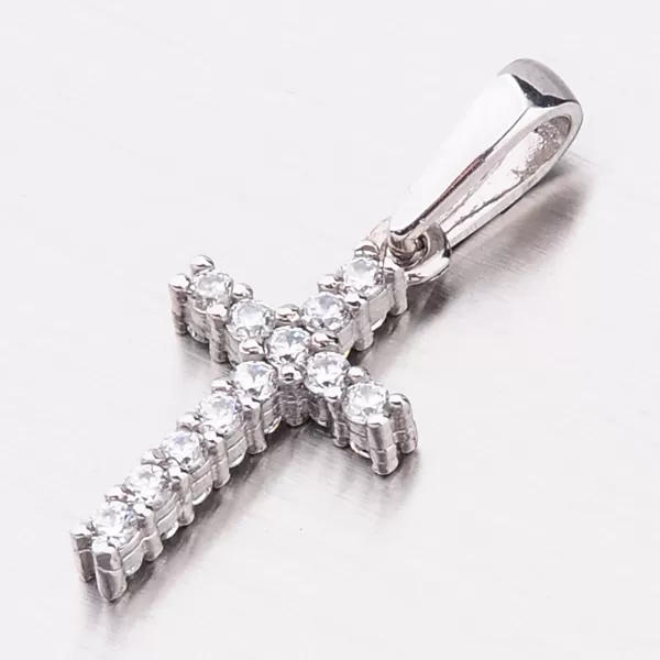 Zlatý kríž so zirkónmi z oboch strán 53DZ-60100B-ZIR