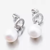 Zlaté visiace náušnice s perlou 52GZ-3123B