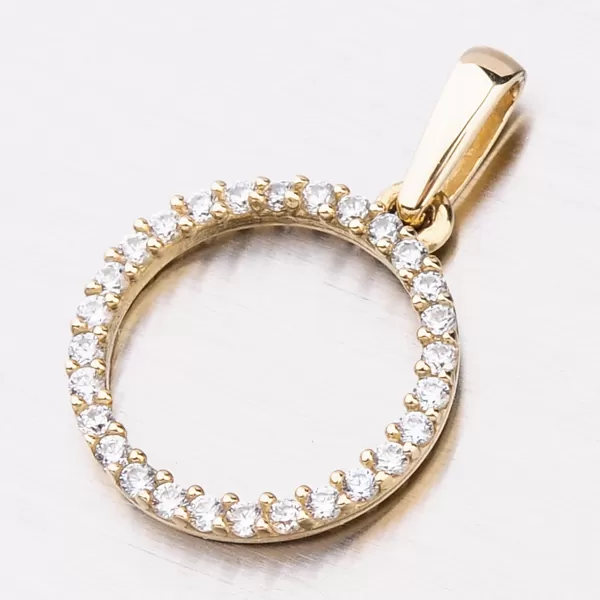 Zlatý prívesok so zirkónmi DZ-2175Z-ZIR