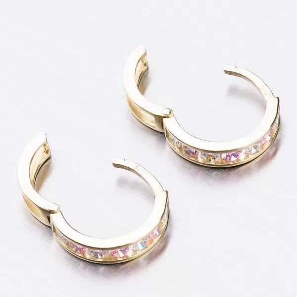 Detské náušnice žlté zlato 585 zirkónové krúžky 52GZ-3345ZRB