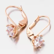 Dámske náušnice z ružového zlata so zirkónmi 52GZ-8001CV-KL