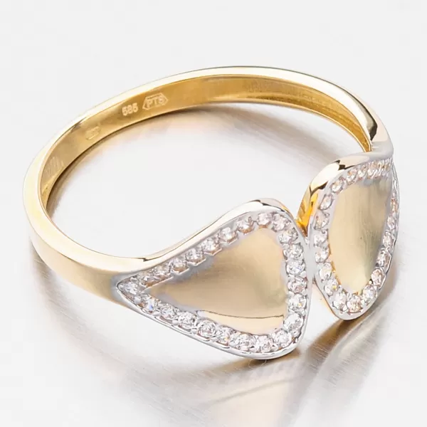 Zlatý prsteň so zirkónmi 111P-118189