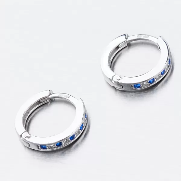 Detské náušnice biele zlato 585 kruhy so zirkónmi 52GZ-3344BTM