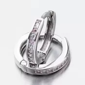 Detské náušnice biele zlato 585 zirkónové krúžky 52GZ-3343BBB