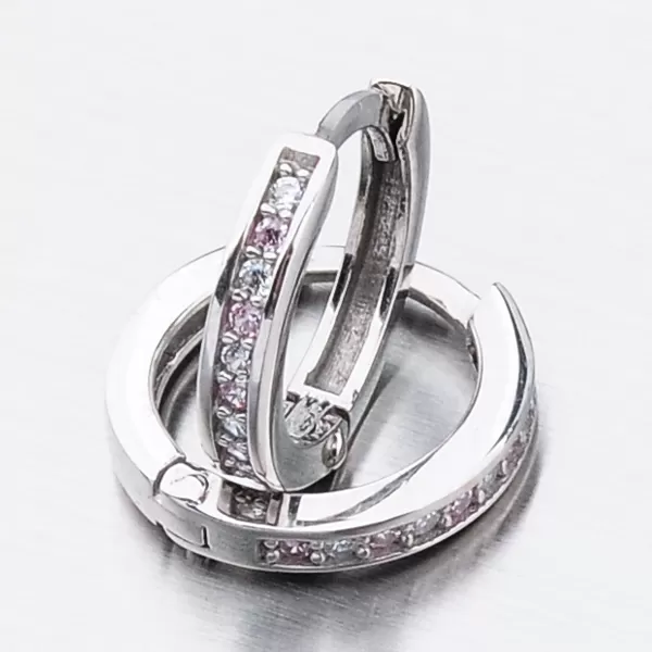 Detské náušnice biele zlato 585 zirkónové krúžky 52GZ-3343BBB