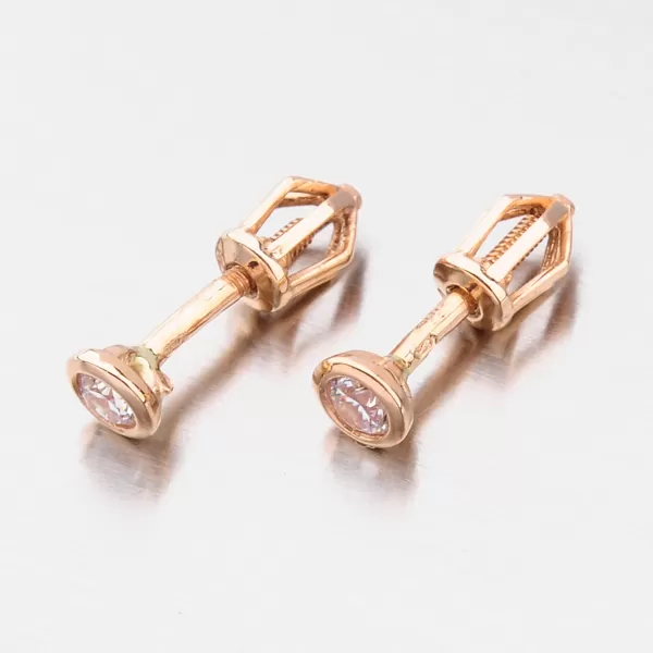 Dámske náušnice ružové zlato 52DZ-8007CV-SR