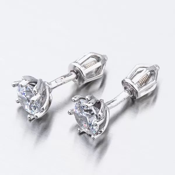 Dámske náušnice biele zlato 585 zirkón v bielej farbe 52GZ-8001B-SR