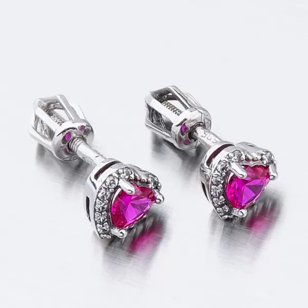 Dámske náušnice biele zlato 585 zirkón so srdiečkom 52GZ-8015BCB-SR