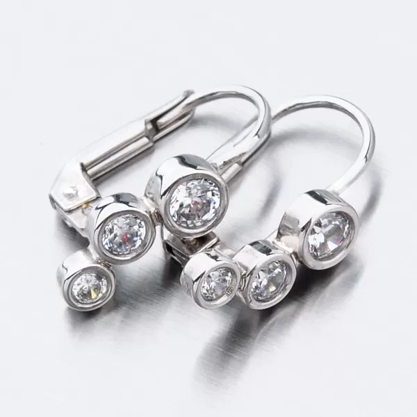 Dámske náušnice zirkón v briliantovom bruse 52GZ-8030B-KL