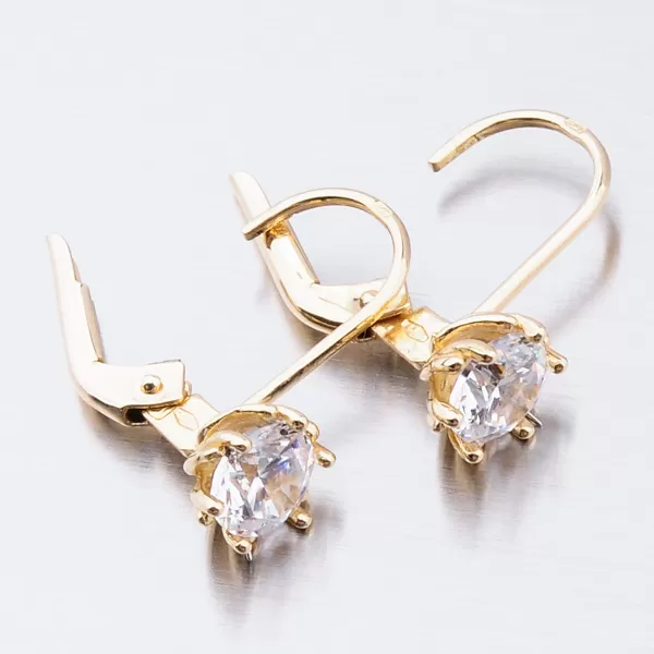 Dámske náušnice žlté zlato 585 zirkón 52GZ-8001Z-KL