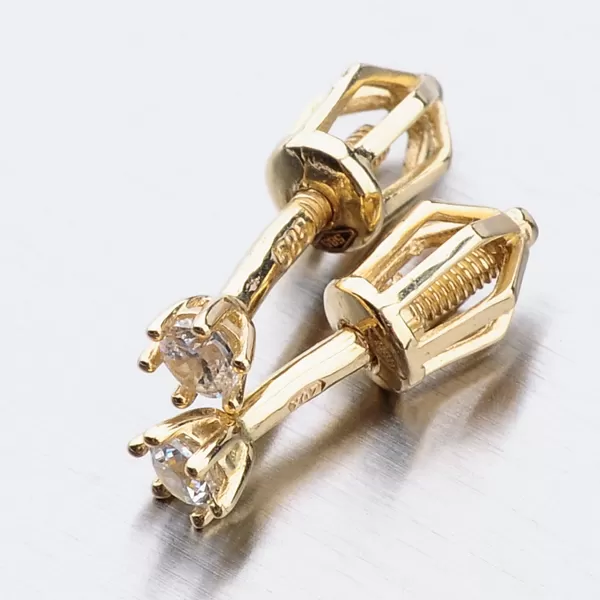 Dámske náušnice žlté zlato 585 zirkón 52DZ-8020Z-ZIR