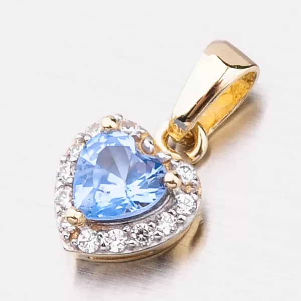 Zlaté srdce so zirkónmi 53GZ-8016ZMB