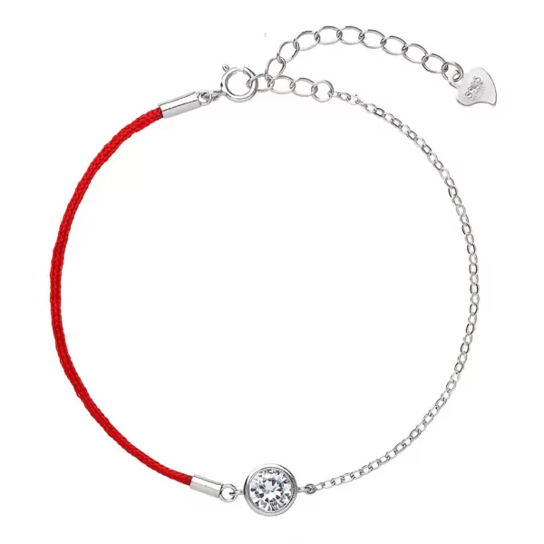 Kabbalah náramok proti uhranutiu strieborný okrúhly kryštály 13004.3 červený
