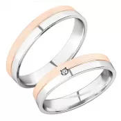 Snubné prstene z bieleho a ružového zlata SP-288-BR