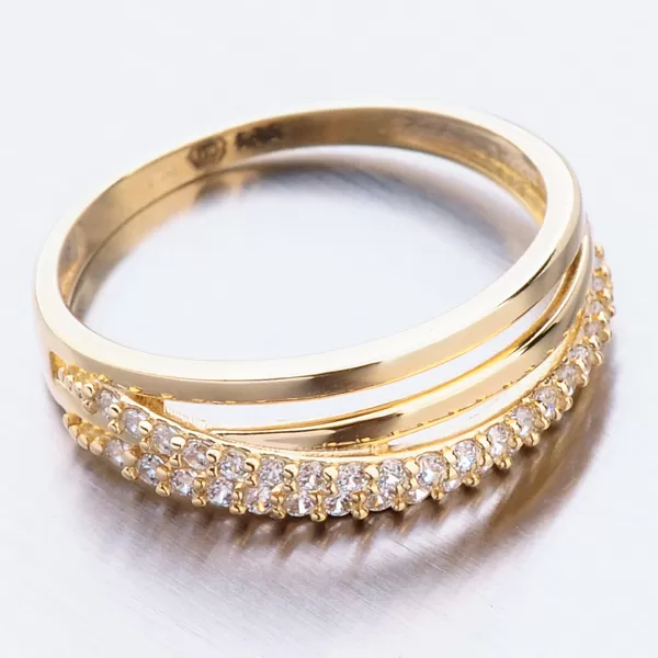 Zlatý prsteň so zirkónmi 51GZ-3352Z