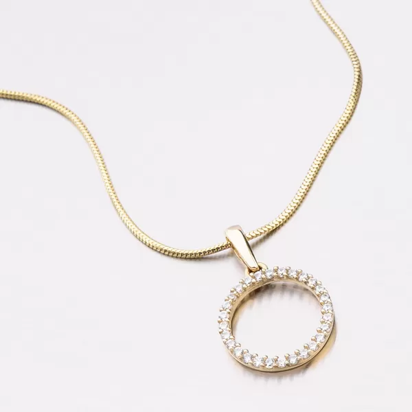 Zlatý prívesok so zirkónmi DZ-2175Z-ZIR