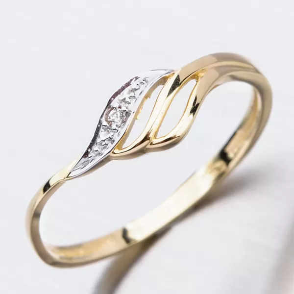 Zlatý prsteň so zirkónmi 51GZ-8023Z