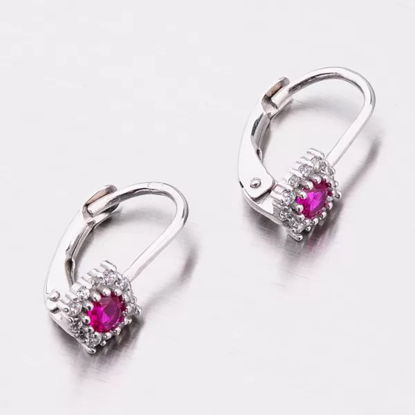 Detské náušnice biele zlato 585 zirkón 12-574