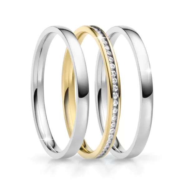 Svadobné obrúčky oceľový zirkón na skladacie SP-NS-05