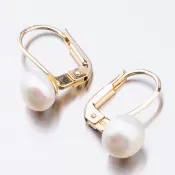 Dámske náušnice žlté zlato 585 perál visiace 52GZ-8002Z-KL