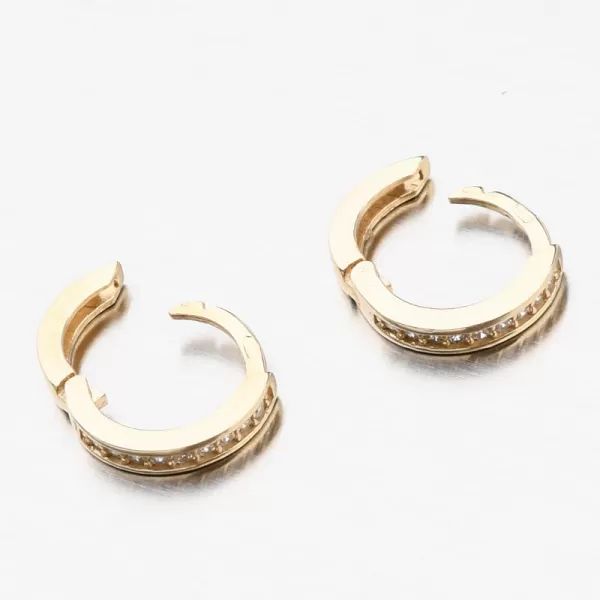 Detské náušnice biele zlato 585 kruhy so zirkónmi 52GZ-3342ZBB