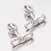 Dámske náušnice žlté zlato 585 infinity v bielej farbe 52GZ-60149B-SR