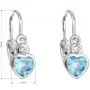 Strieborné detské náušnice visiace so zirkónom modré srdce 11178.3