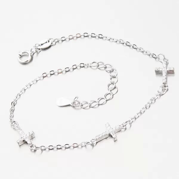 Strieborný náramok so zirkónmi BST-14352-02