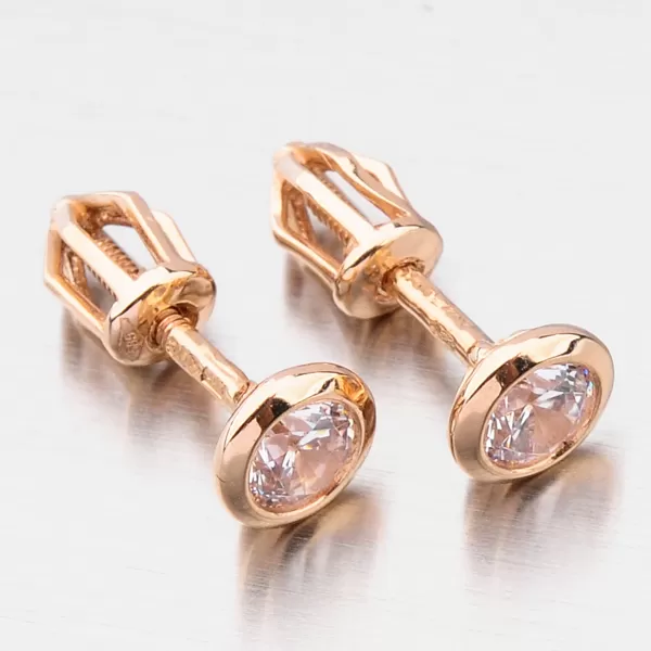 Dámske náušnice ružové zlato 585 zirkón 52DZ-8003CV-SR