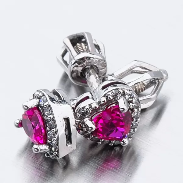 Dámske náušnice biele zlato 585 zirkón so srdiečkom 52GZ-8015BCB-SR