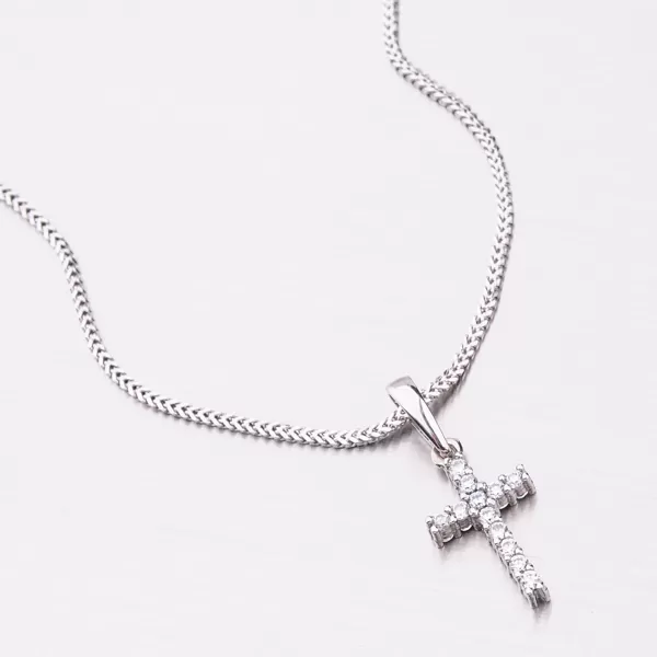 Zlatý kríž so zirkónmi z oboch strán 53DZ-60100B-ZIR