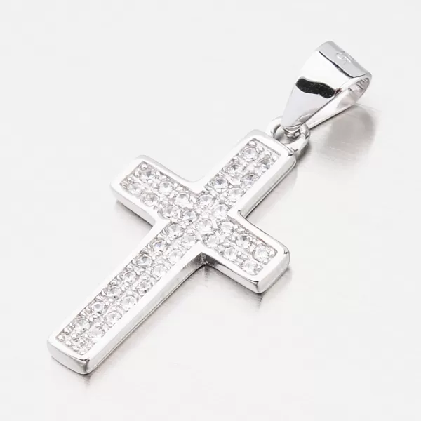 Strieborný krížik so zirkónmi HST-13236