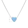 Strieborný náhrdelník so syntetickým opálom svetlo modré srdce 12048.3