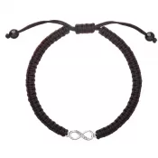 Kabbalah náramok proti uhranutiu strieborné nekonečno 13002.3 čierny